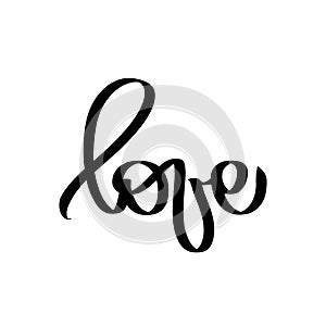 Love Vector. Romantic lettering. Calligraphy postcard or poster graphic design typography element. Hand written style Valentines