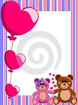 Love Vertical Frame Teddy Bears