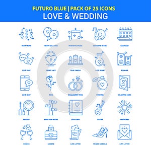 Love and Wedding Icons - Futuro Blue 25 Icon pack photo