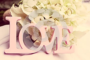 Love word as wedding detail