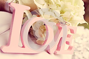 Love word as wedding detail