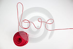 Love word written with thread