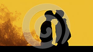 love in yellow and black, copy space photo