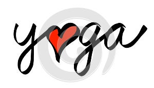 Love Yoga handwritten text for lovers of this physical exercise