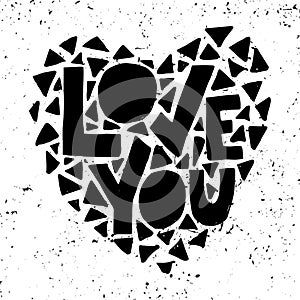 Love You. Hand lettering.