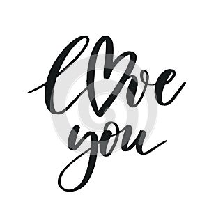 Love you. Hand Lettering inscription vector