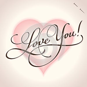 Love You hand lettering (vector)