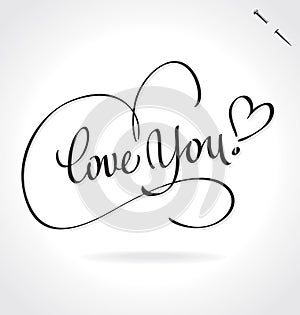 LOVE YOU hand lettering (vector)