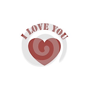 Love you lettering template for girlish t shirt print design. Valentine s Day greeting card. Vector illustration