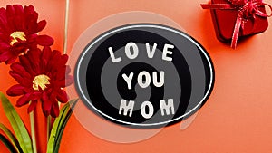 Love you mom background with flower for mother's day