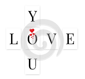Love you. Scrabble words wall art, A4