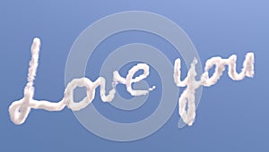 Love you text in sky
