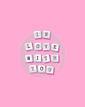 In love with you vector card