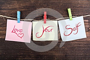 Love your self note photo