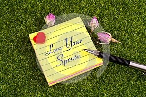 Love your spouse note photo