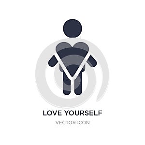 love yourself icon on white background. Simple element illustration from People concept