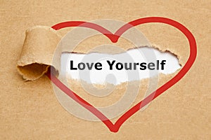 Love Yourself Torn Paper