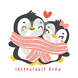 Loveable Valentine penguin couple photo