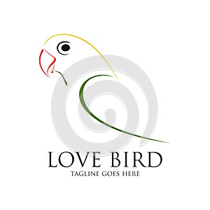 Lovebird logo design template vector and illustration