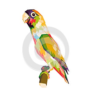 Lovebird in wpap pop art