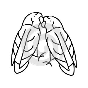 lovebirds line icon vector illustration