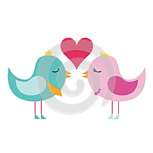 lovebirds. Vector illustration decorative design