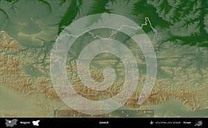 Lovech outlined, Bulgaria. Physical