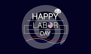 Loved Ones a Happy Labor Day with this USA Flag Text Illustration