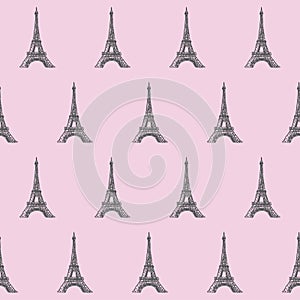 Loved Paris. Vector illustration with the image of the Eiffel Tower.