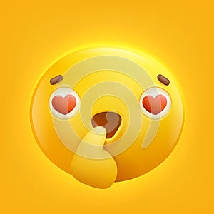 Loveful Yellow smiley emoji emoticon icon photo