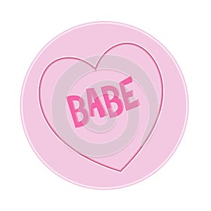 Loveheart Sweet Candy - Babe Message vector Illustration photo