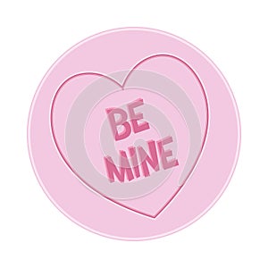 Loveheart Sweet Candy - Be Mine Message vector Illustration photo