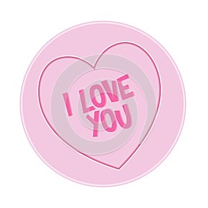 Loveheart Sweet Candy - I Love You Message vector Illustration photo