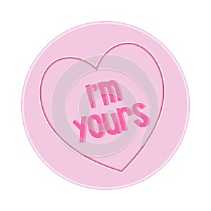 Loveheart Sweet Candy - I\'m Yours Message vector Illustration photo