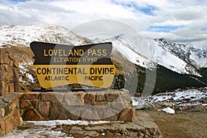 Loveland Pass Colorado Continental Divide Sign