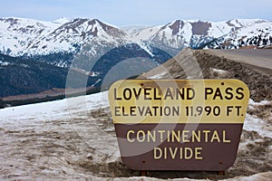 Loveland Pass Continental Divide in Colorado Rocky Mountains