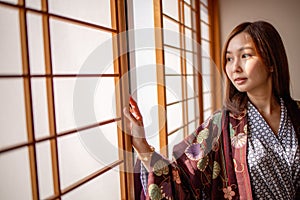 Lovely Asian Girl wearing Yukata japanese