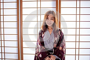 Lovely Asian Girl wearing Yukata japanese