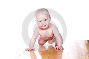 Lovely baby 6 month old in diaper