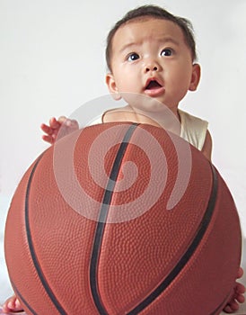 Lovely baby and basketball