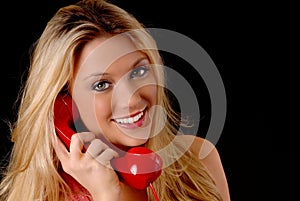 Lovely blond Woman On Telephone