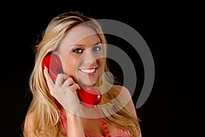 Lovely blond Woman On Telephone