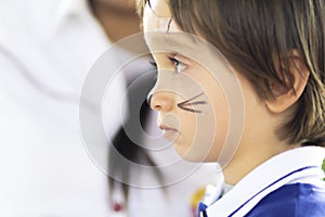 Lovely Boy Getting his Face Painted