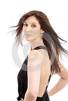 Lovely brunette in motion