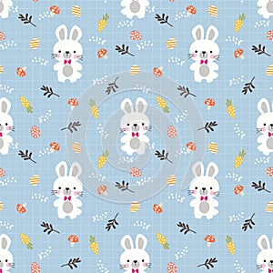 Lovely bunny and Easter egg seamless pattern