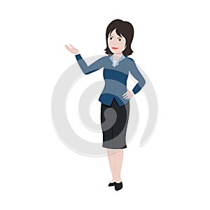 Lovely Business woman showing something