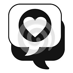 Lovely chat icon simple vector. Love message