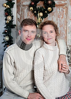 Lovely Christmas couple portrait