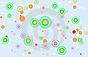 Lovely color dynamics curve lines with fun dashed-line and dots color photo