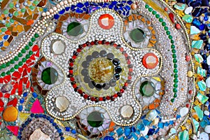 Lovely colorful mosaic mandalas decorated with gems, at Pha Sorn Kaew, in Khao Kor, Phetchabun, Thailand.